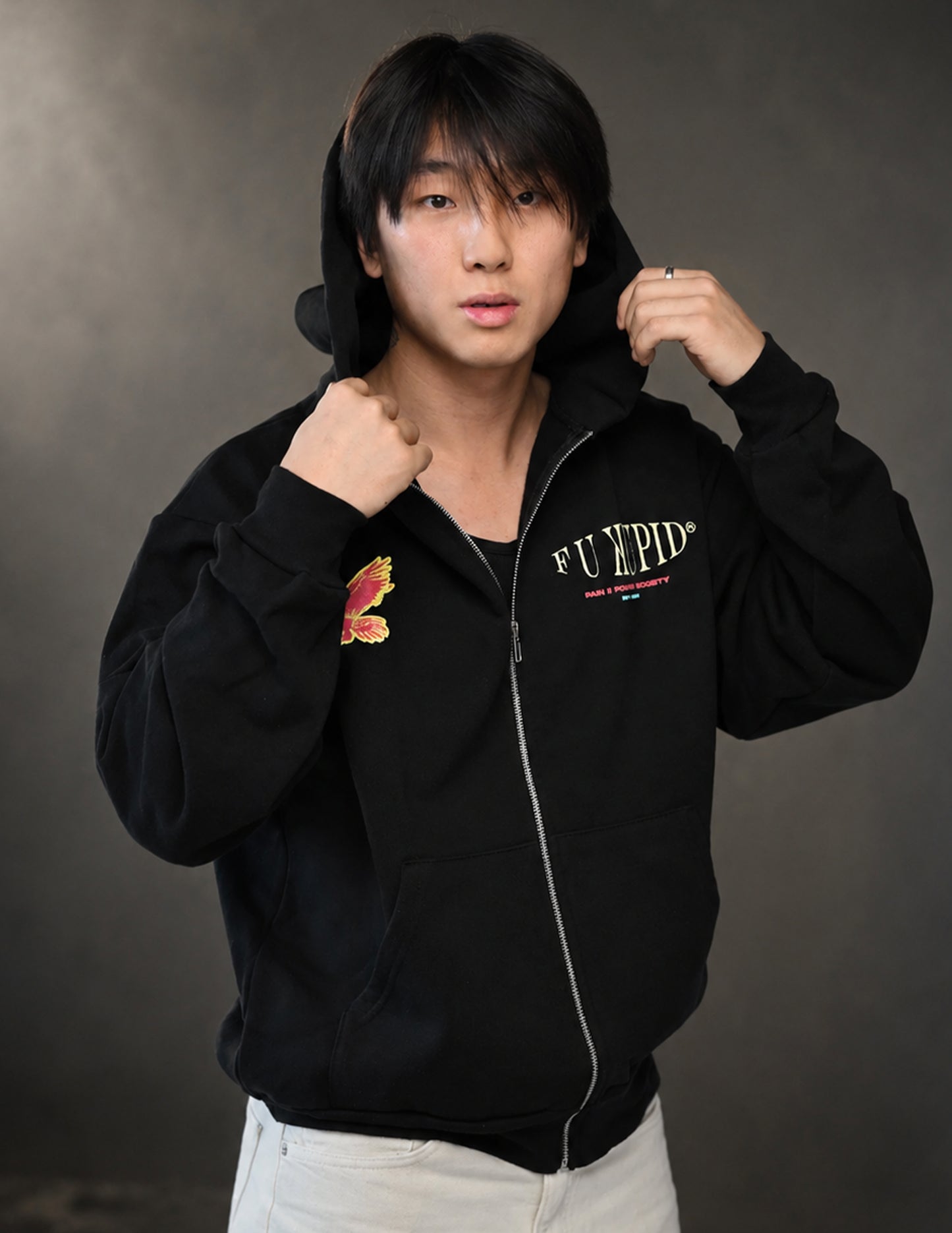 Pain II POWER Zip-Up Hoodie - Black