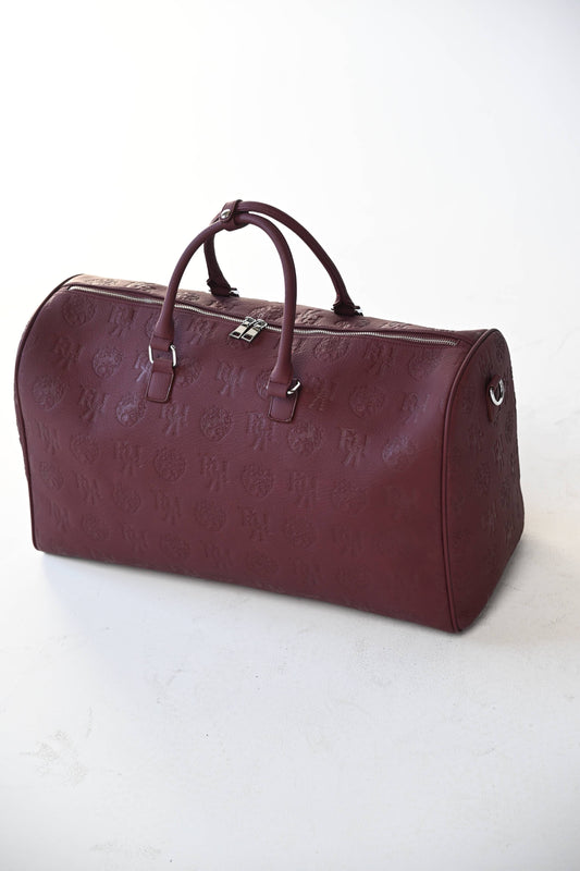 Opulent Voyage Series F U Kupid Embossed Duffle Bag - Merlot Mystique