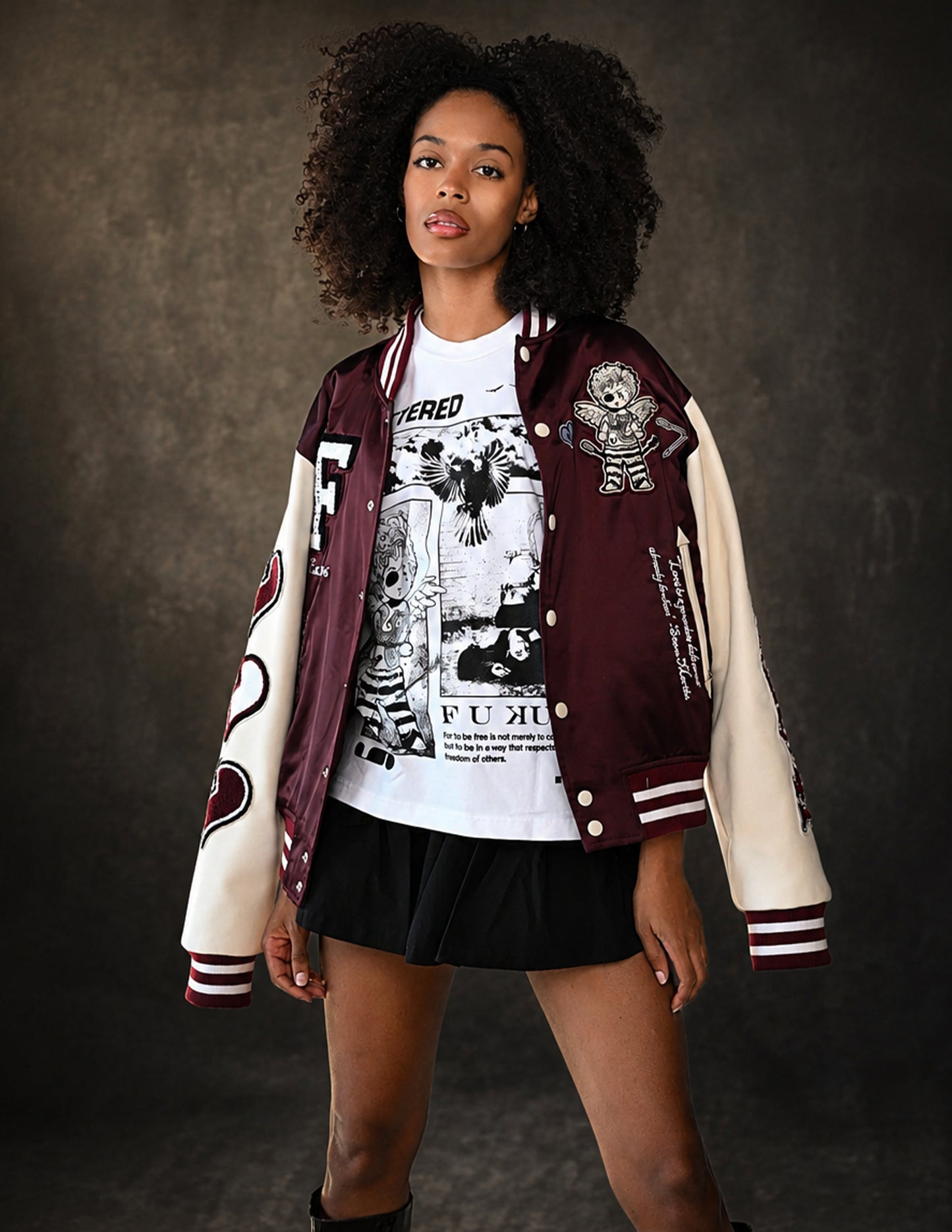Heartbreaker Letterman Jacket - Merlot Red