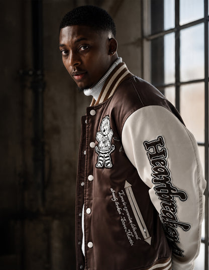 Heartbreaker Letterman Jacket - Champagne Brown