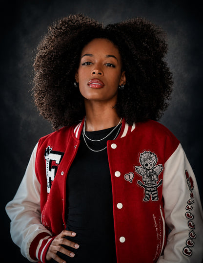 Heartbreaker Letterman Jacket - Rebellious Red