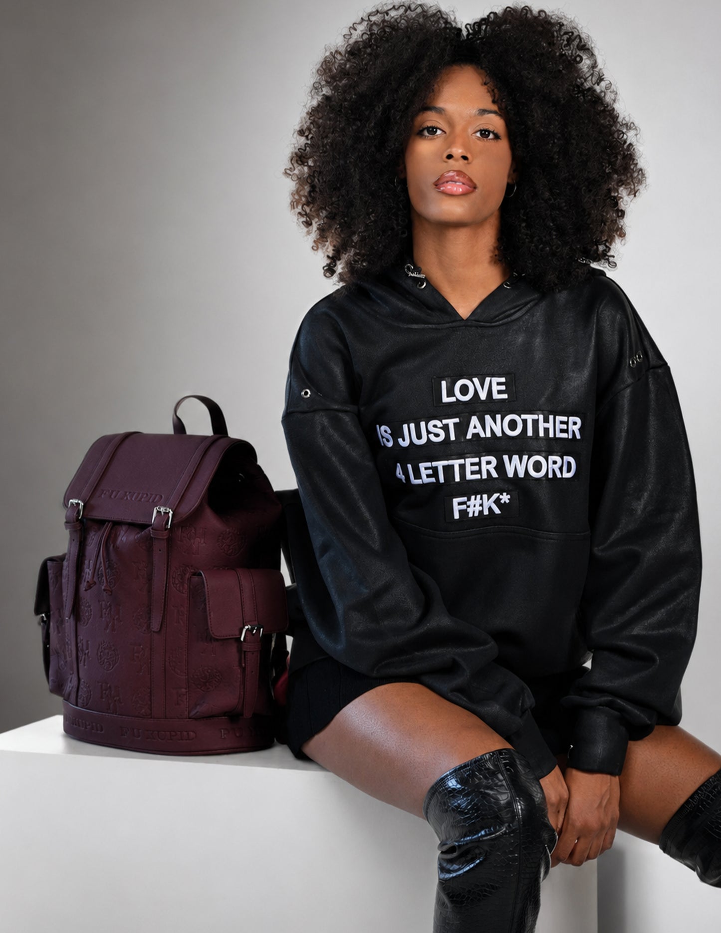 Opulent Voyage Book Bag - Merlot Red