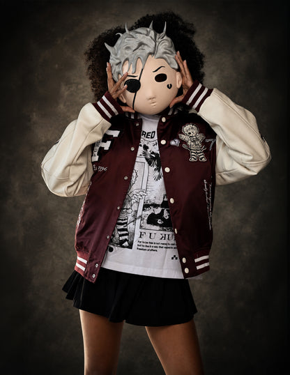 Heartbreaker Letterman Jacket - Merlot Red