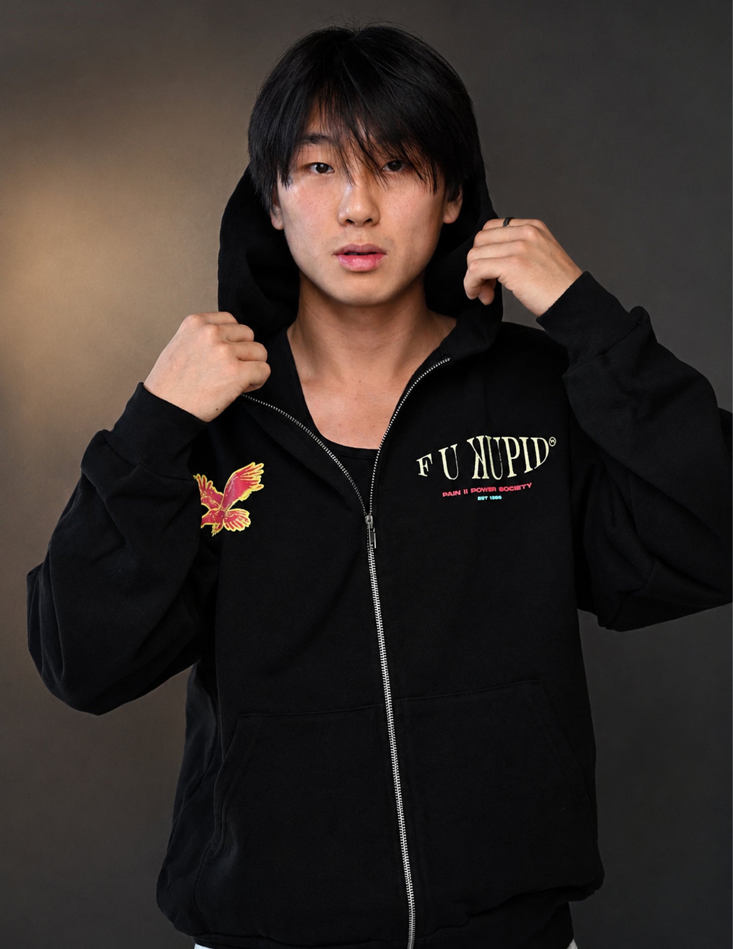 Pain II POWER Zip-Up Hoodie - Black