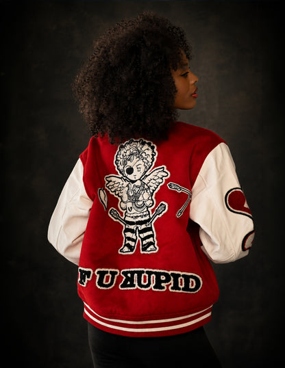 Heartbreaker Letterman Jacket - Rebellious Red