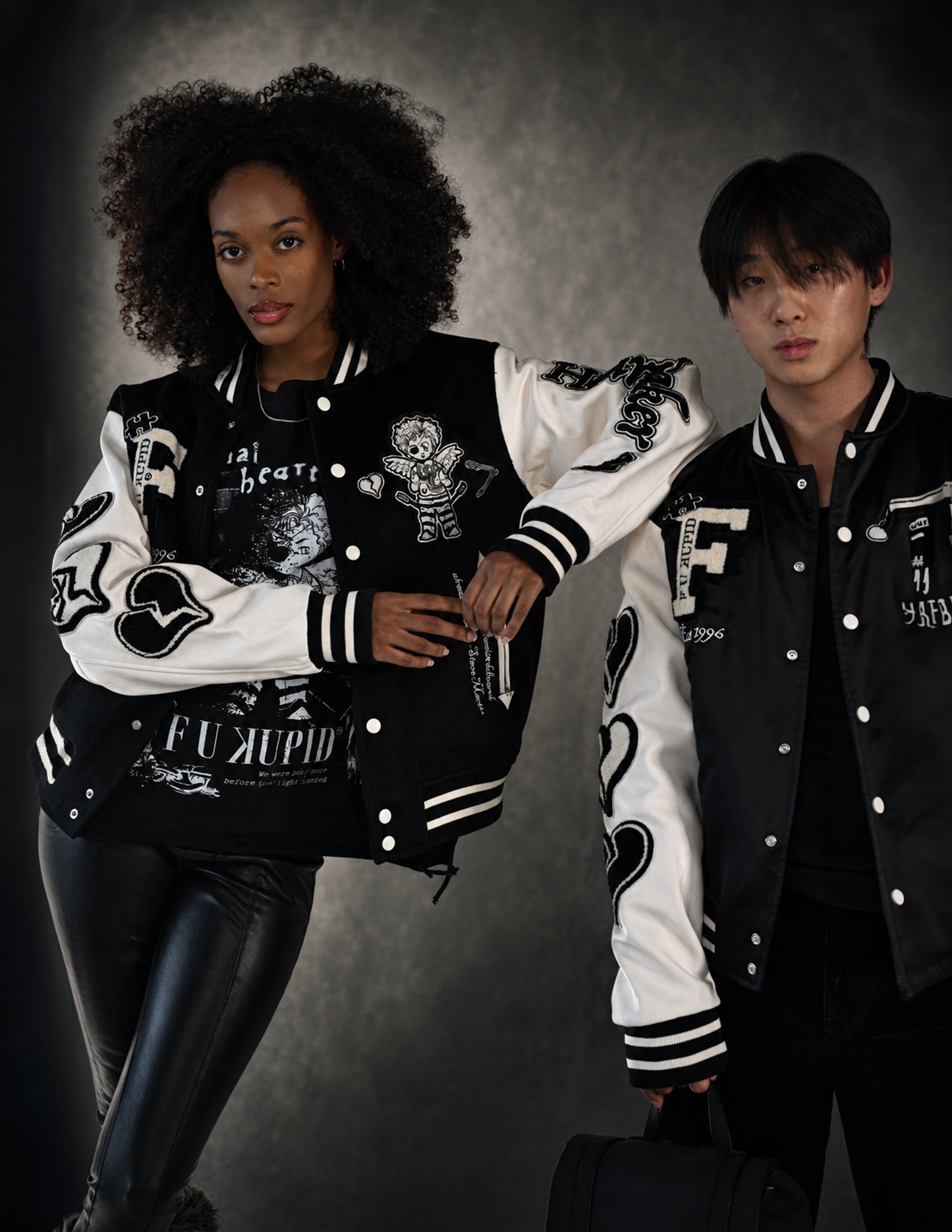 Heartbreaker Letterman Jacket - Onyx Black