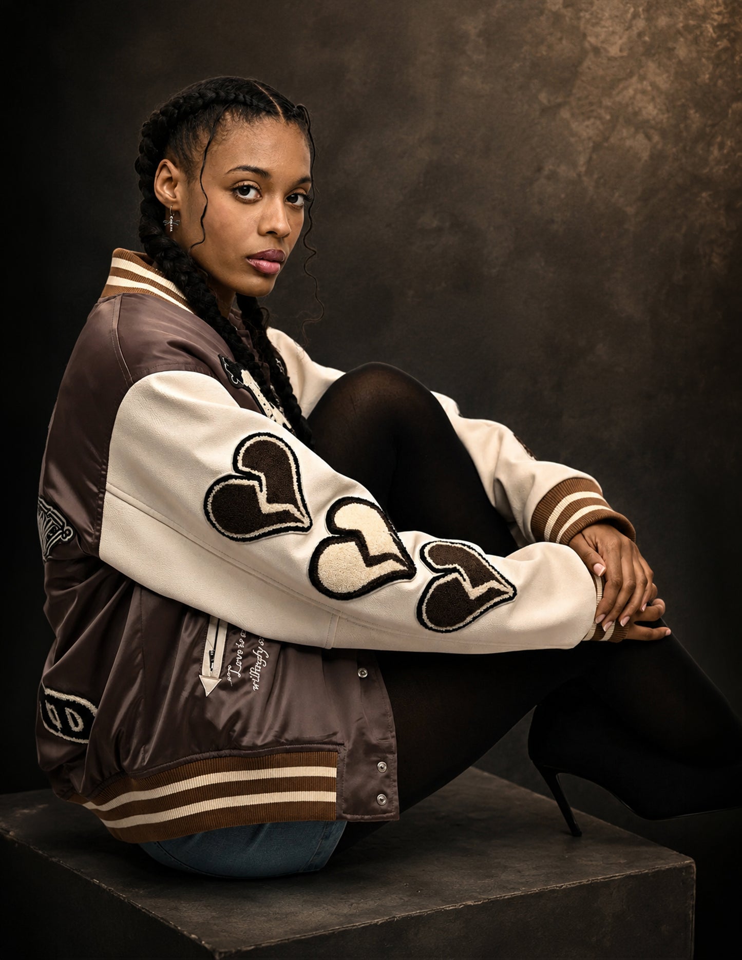 Heartbreaker Letterman Jacket - Champagne Brown