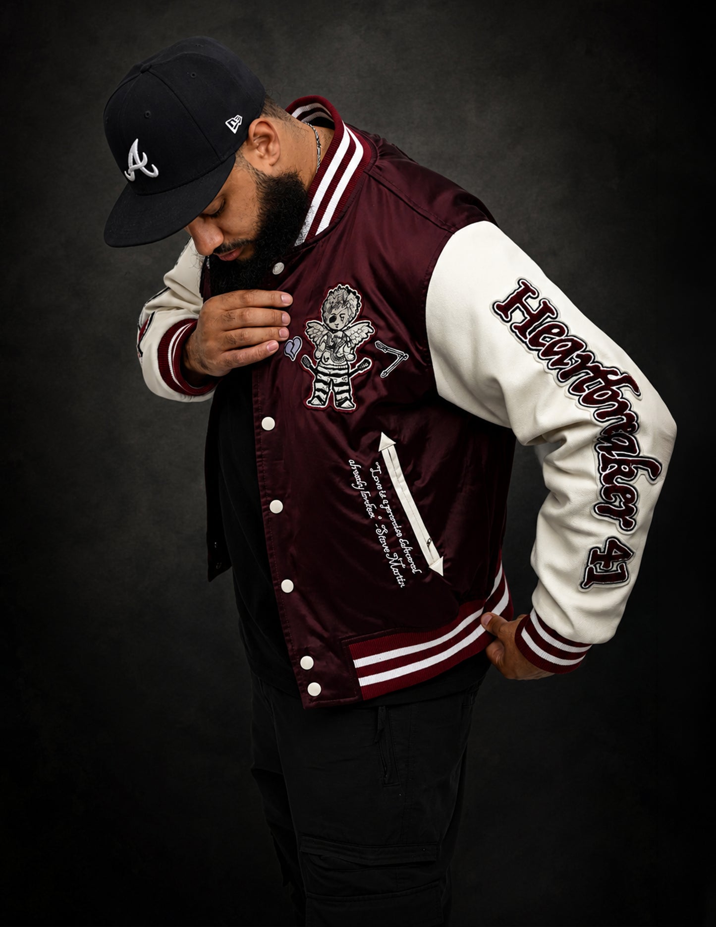 Heartbreaker Letterman Jacket - Merlot Red