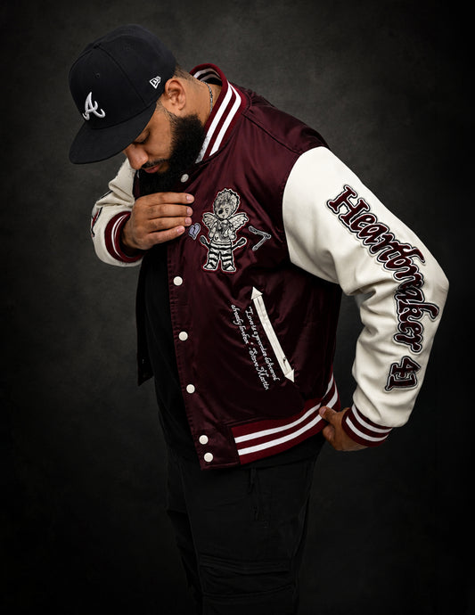 Heartbreaker Letterman Jacket - Merlot Red