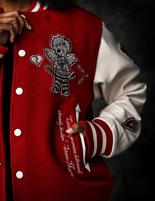 Heartbreaker Letterman Jacket - Rebellious Red