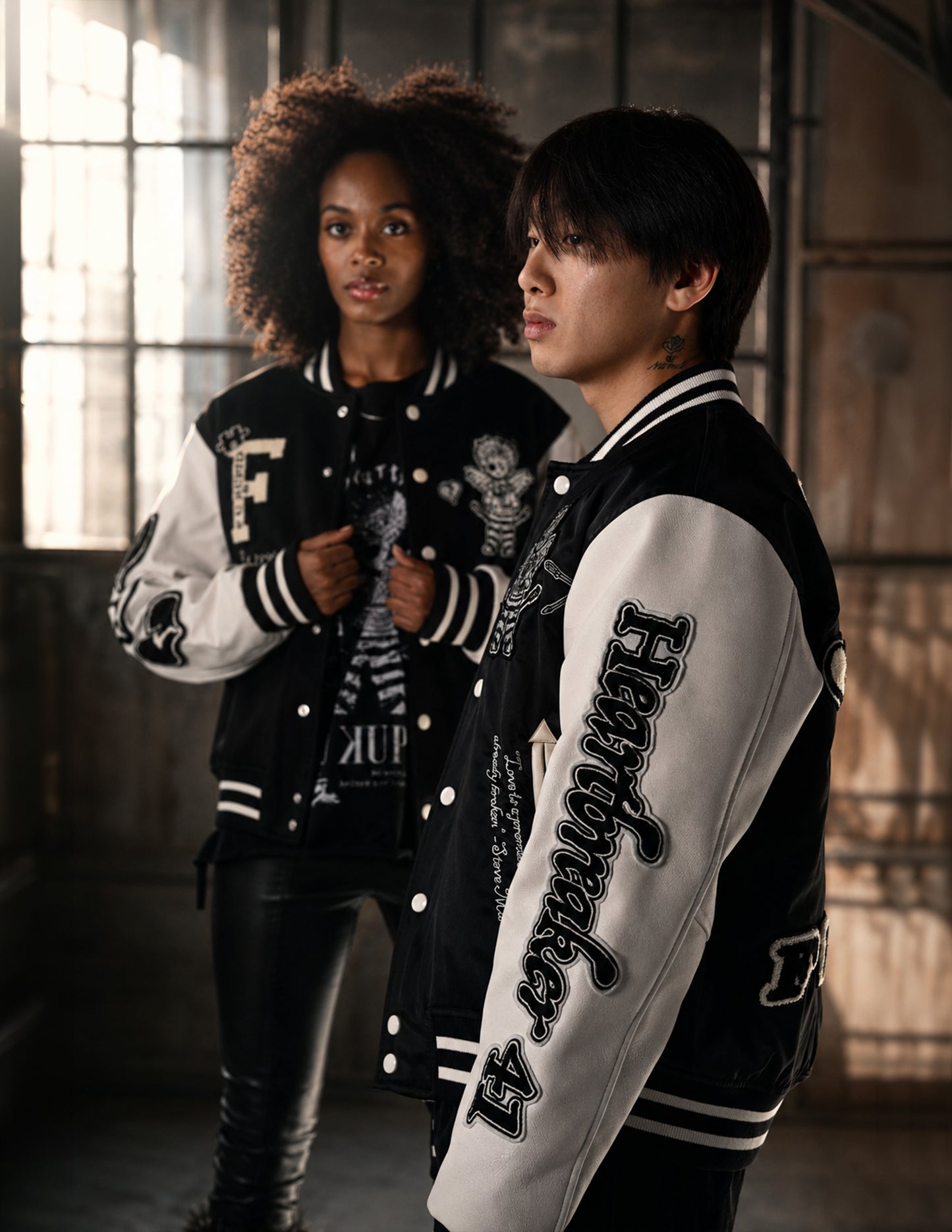 Heartbreaker Letterman Jacket - Onyx Black