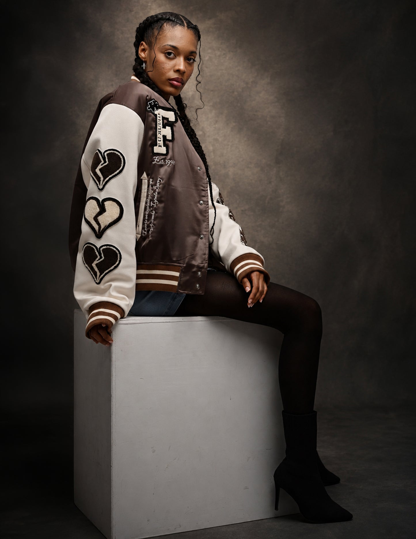 Heartbreaker Letterman Jacket - Champagne Brown