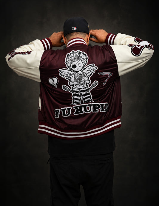 Heartbreaker Letterman Jacket - Merlot Red