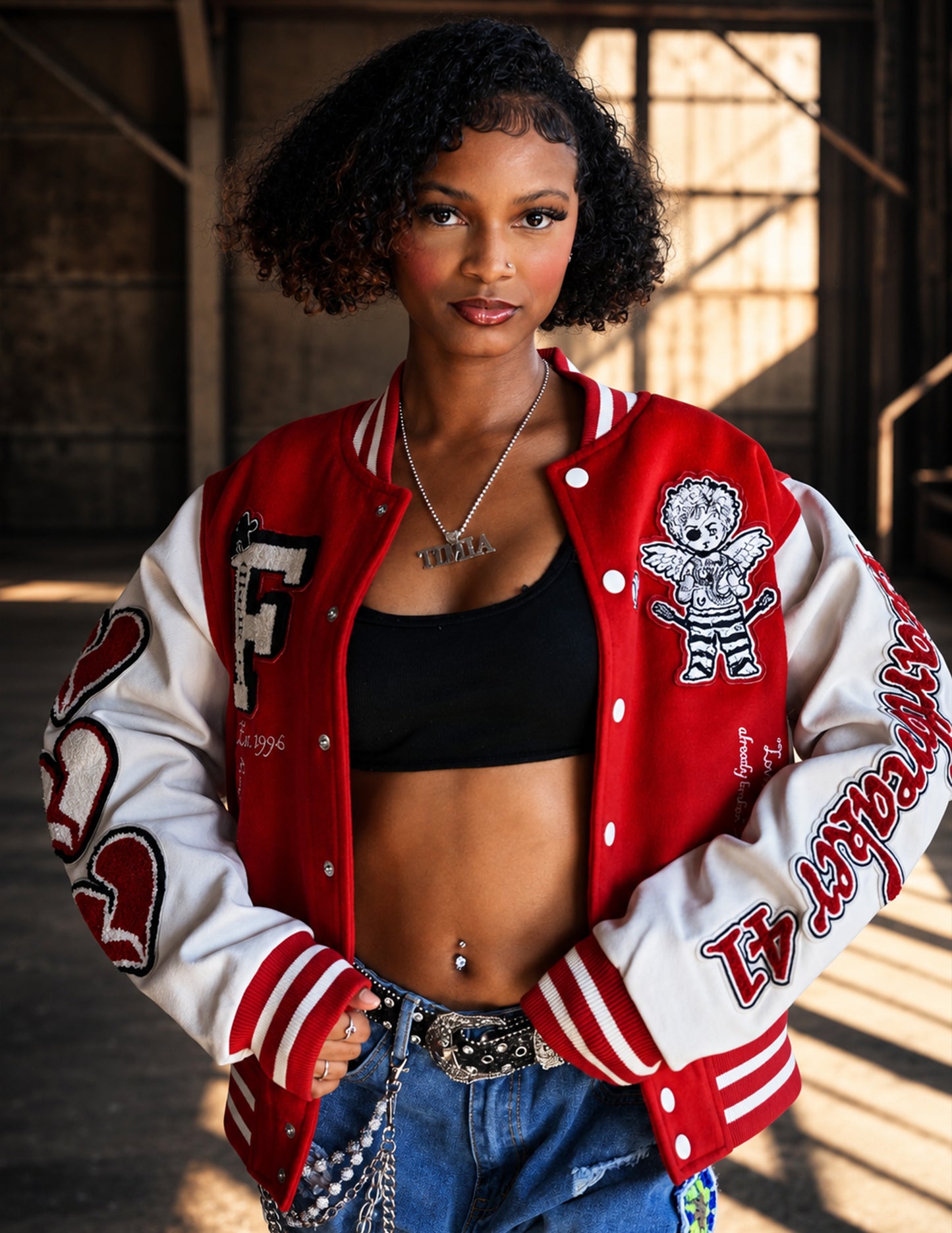 Heartbreaker Letterman Jacket - Rebellious Red