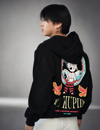 Pain II POWER Zip-Up Hoodie - Black