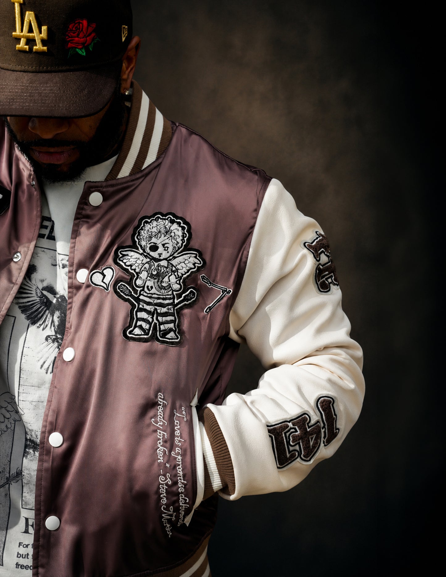 Heartbreaker Letterman Jacket - Champagne Brown