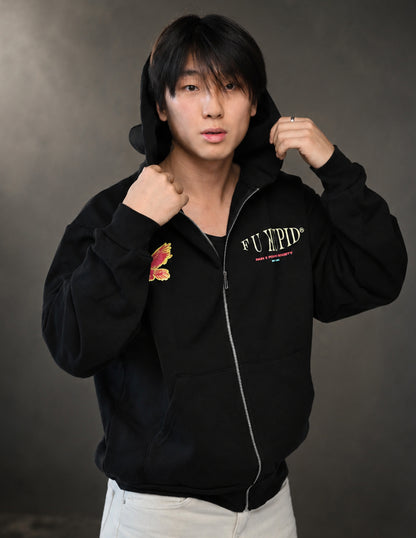 Pain II POWER Zip-Up Hoodie - Black