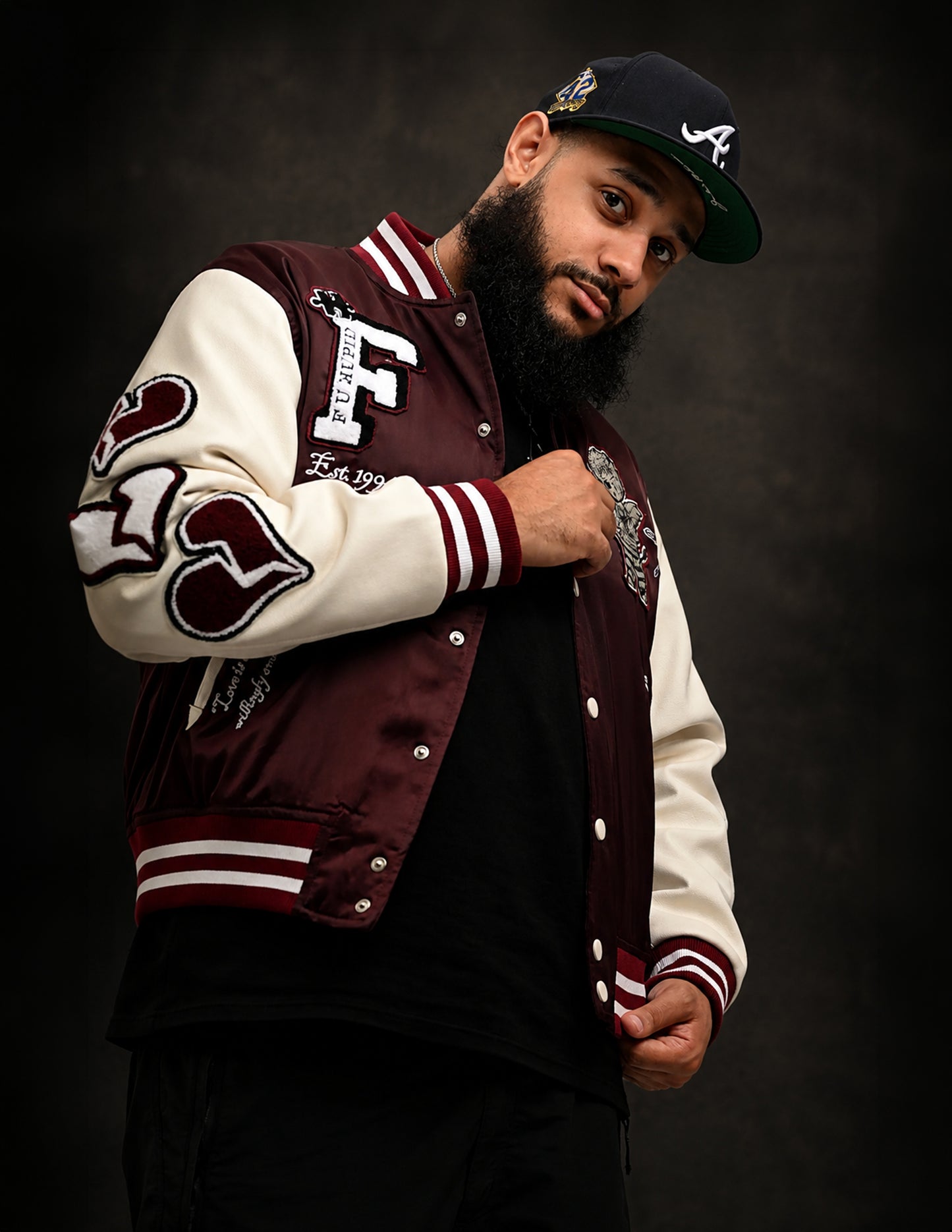 Heartbreaker Letterman Jacket - Merlot Red