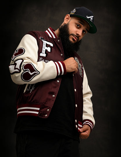 Heartbreaker Letterman Jacket - Merlot Red