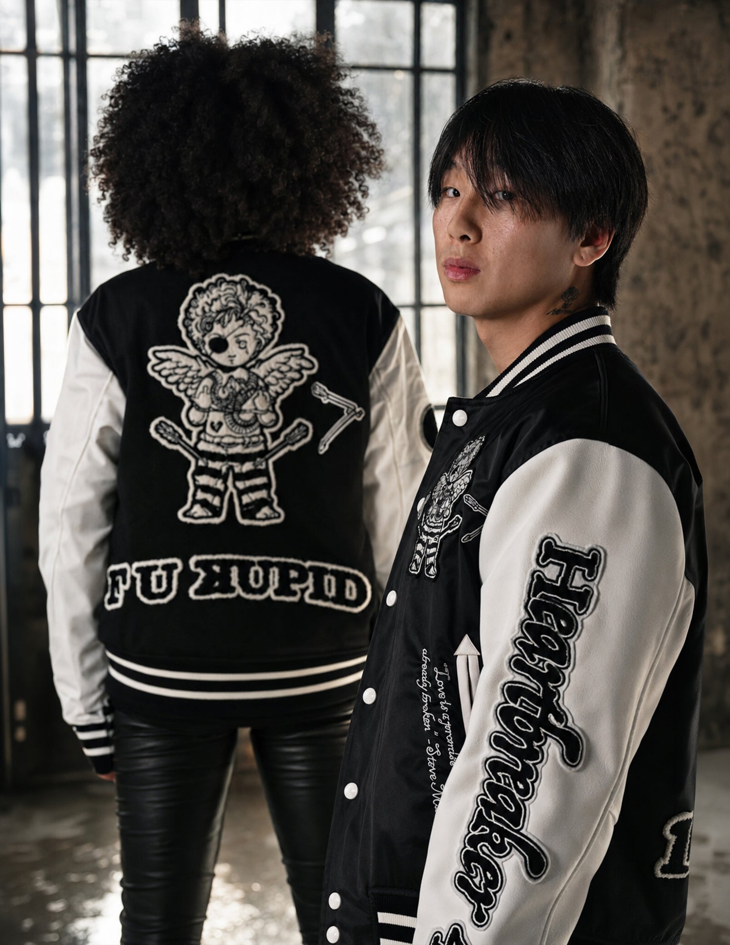 Heartbreaker Letterman Jacket - Onyx Black