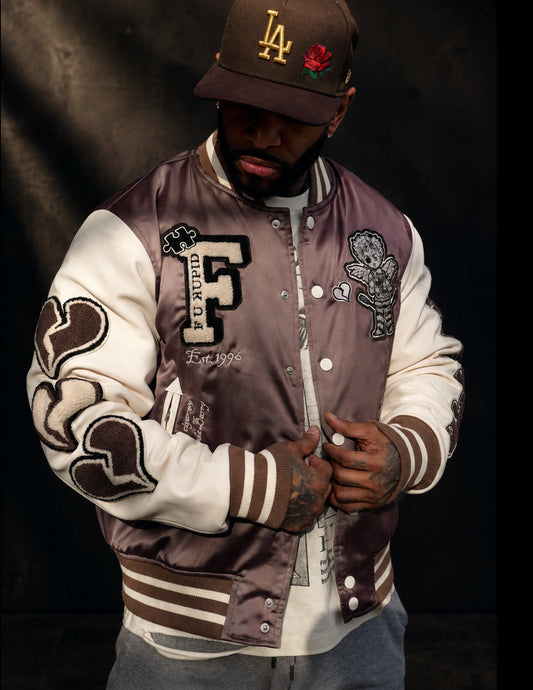 Heartbreaker Letterman Jacket - Champagne Brown