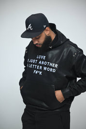 F U KUPID BLACK - LOVE IS Just Another 4 Letter Word Waxed Hoodie