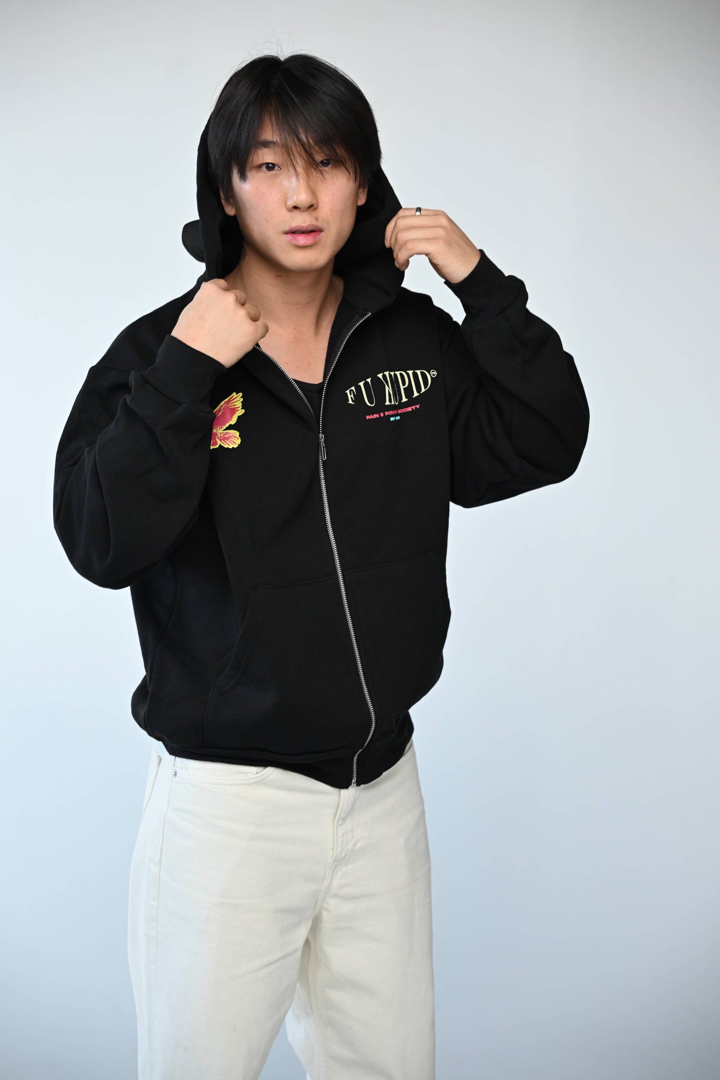 Pain II POWER Zip-Up Hoodie - Black