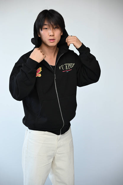 Pain II POWER Zip-Up Hoodie - Black