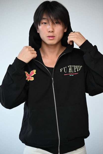 Pain II POWER Zip-Up Hoodie - Black