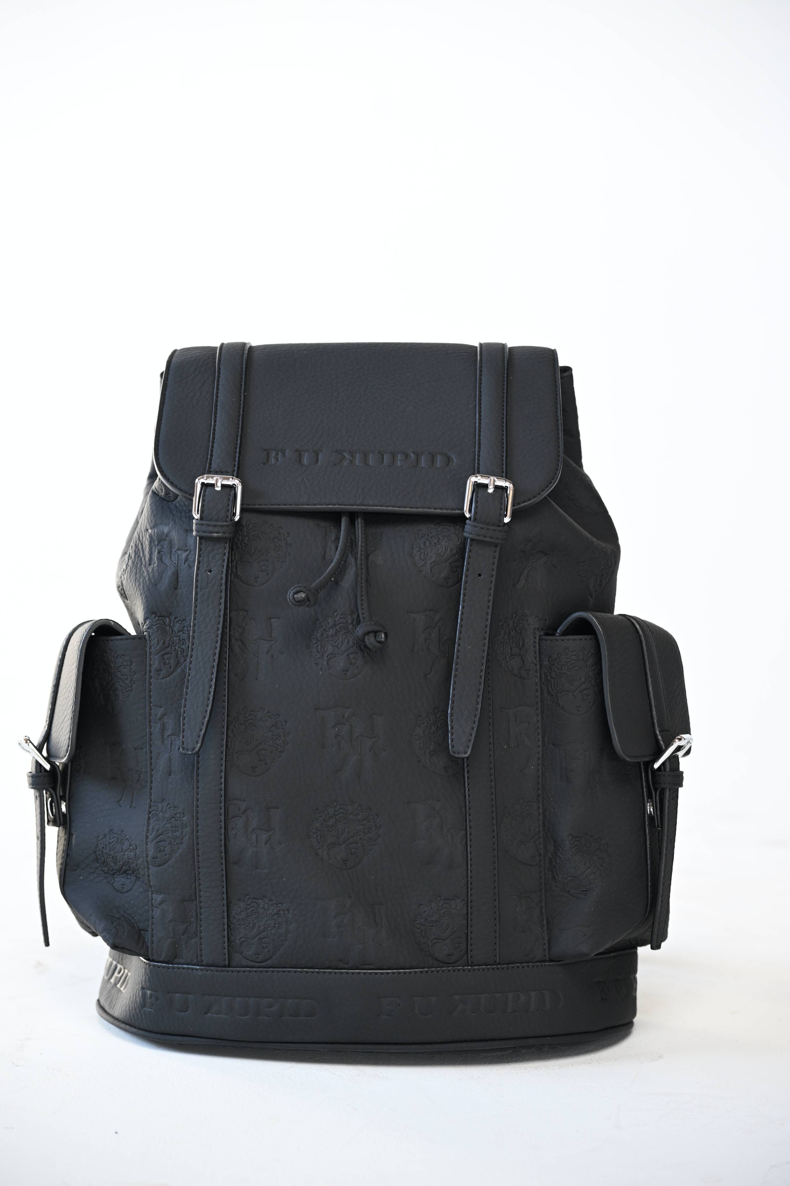 Opulent Voyage Series F U Kupid Embossed Book Bag - Onyx Allure