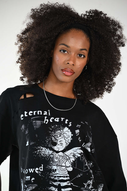 F U KUPID BLACK - Eternally Hearts Tee