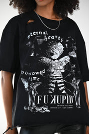 F U KUPID BLACK - Eternally Hearts Tee