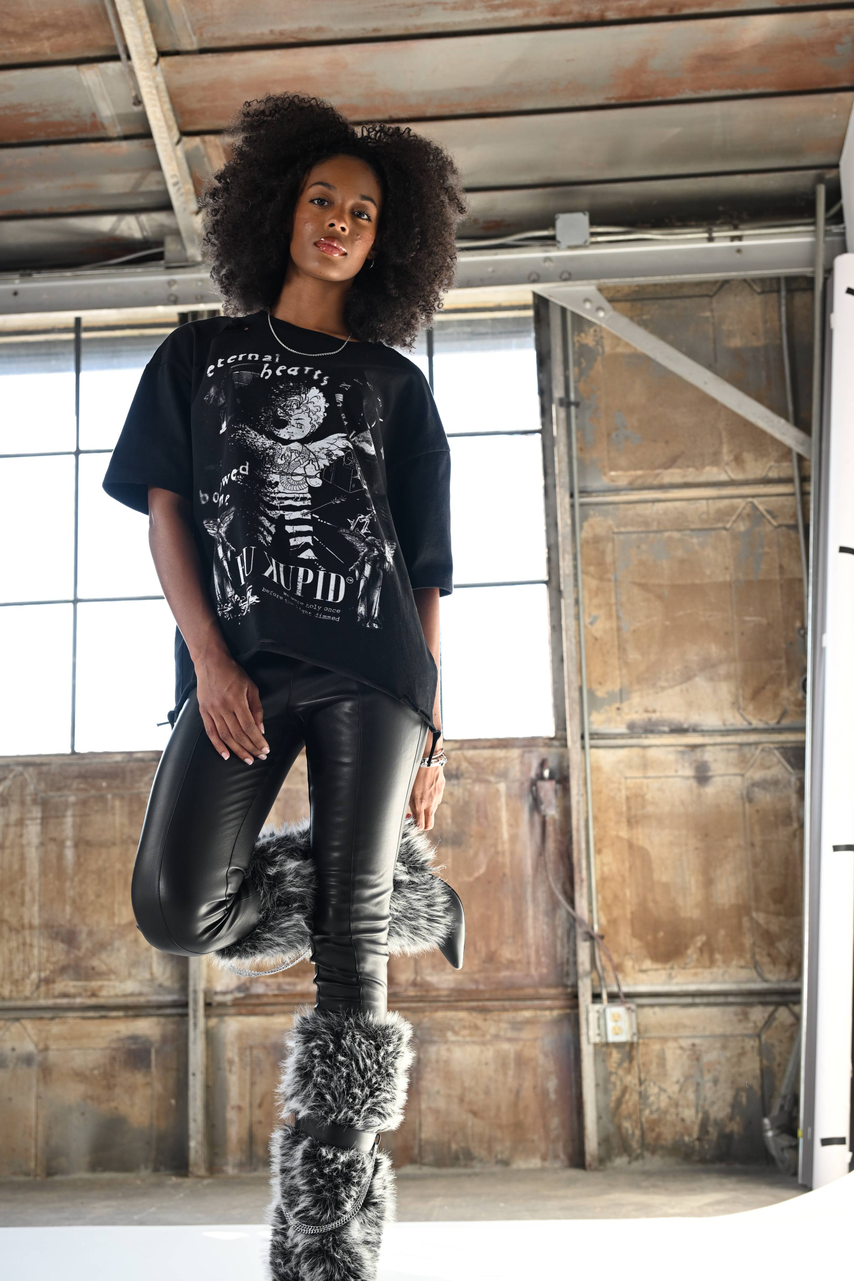 F U KUPID BLACK - Eternally Hearts Tee