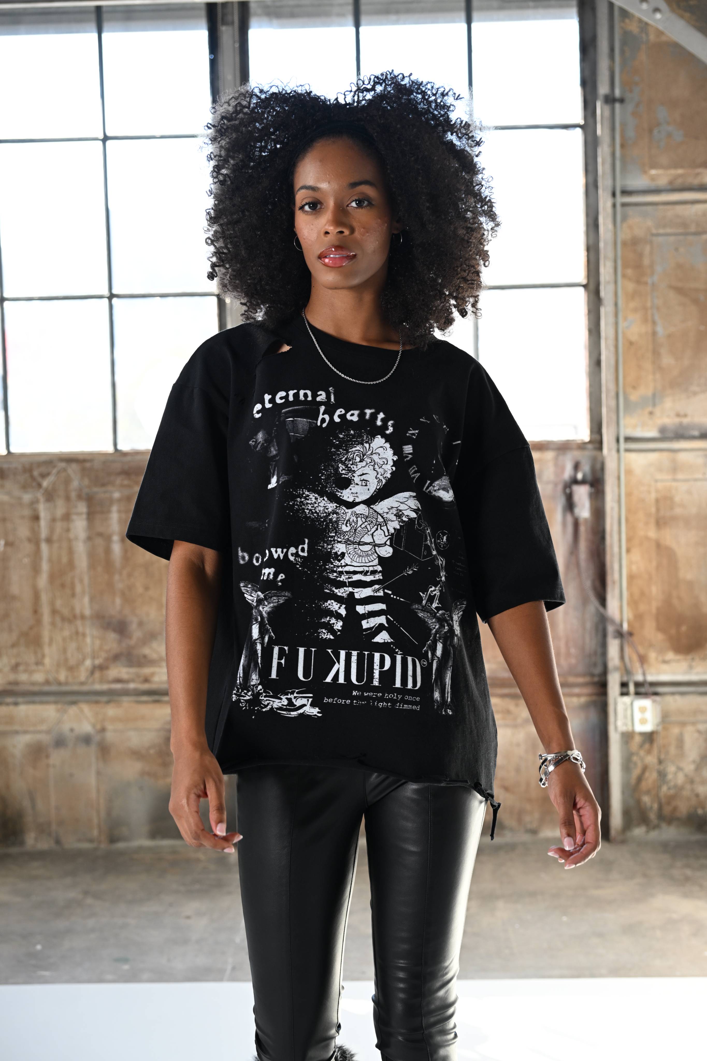 F U KUPID BLACK - Eternally Hearts Tee