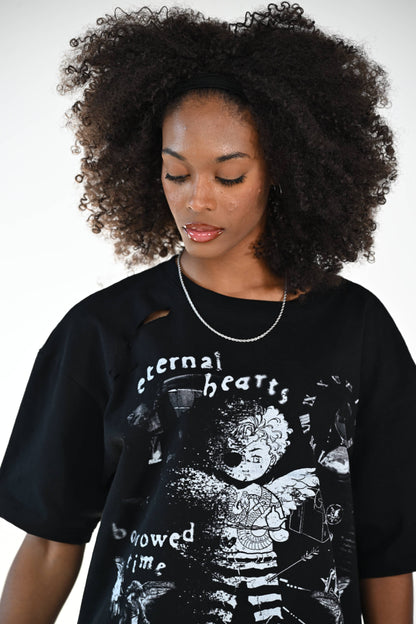 F U KUPID BLACK - Eternally Hearts Tee