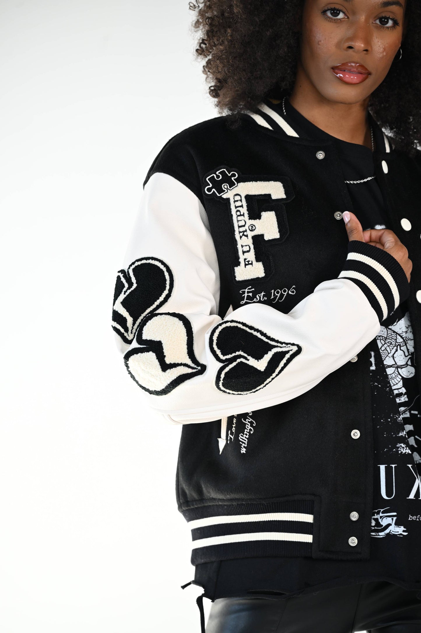 Heartbreaker Letterman Jacket - Onyx Black