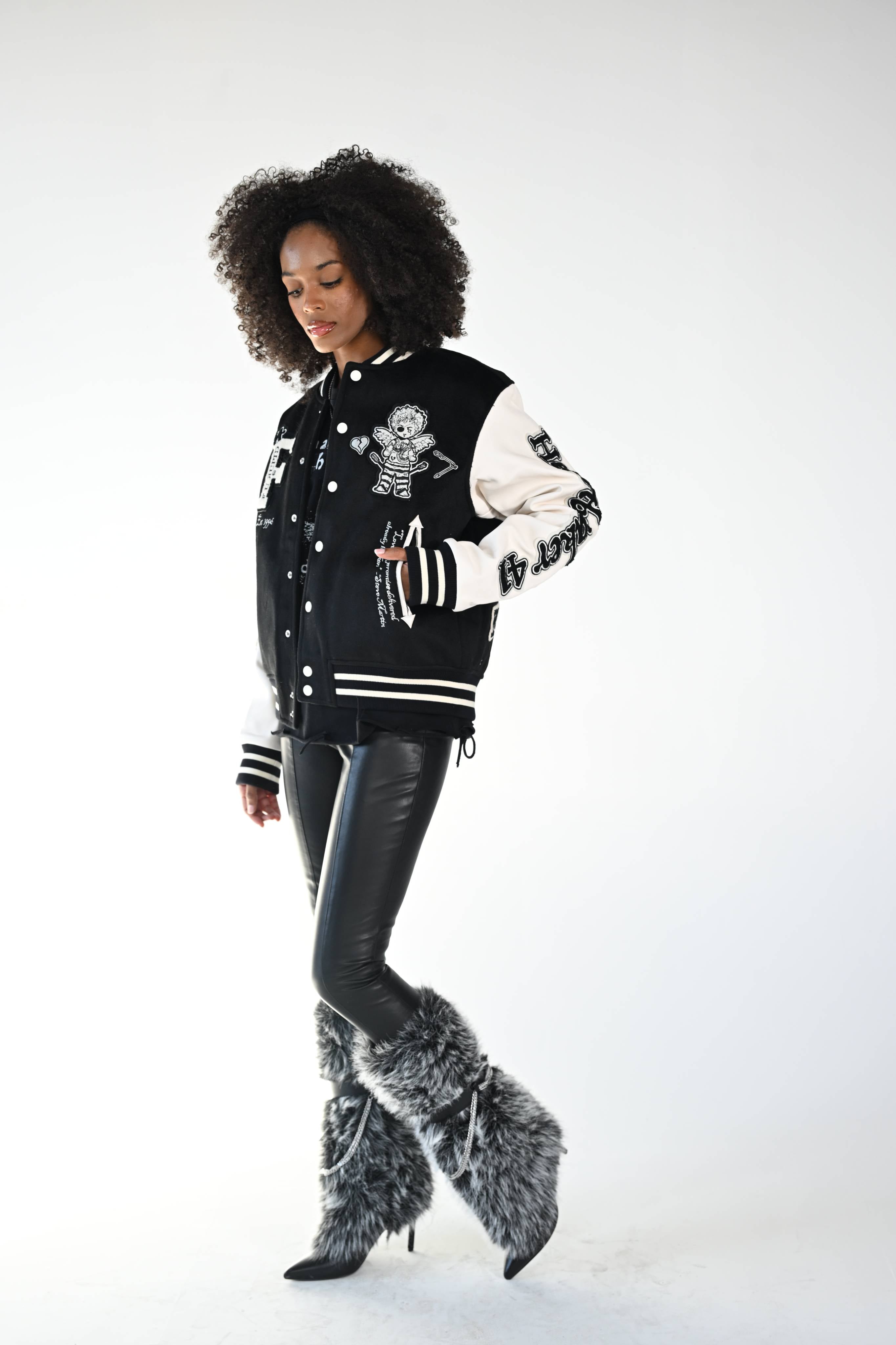 Heartbreaker 41 Letterman Jacket - Onyx Allure