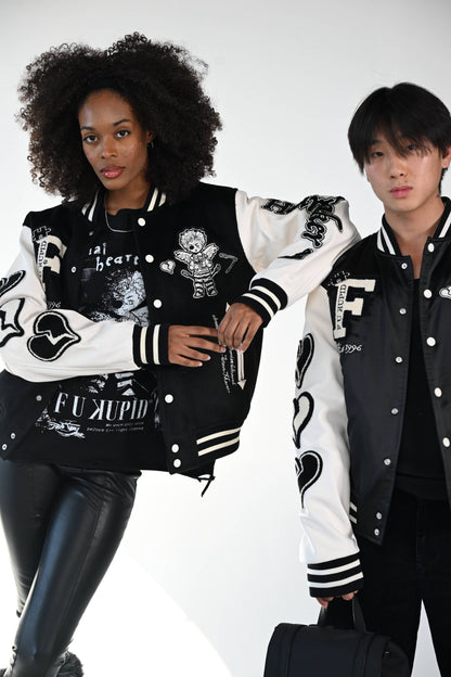 Heartbreaker Letterman Jacket - Onyx Black