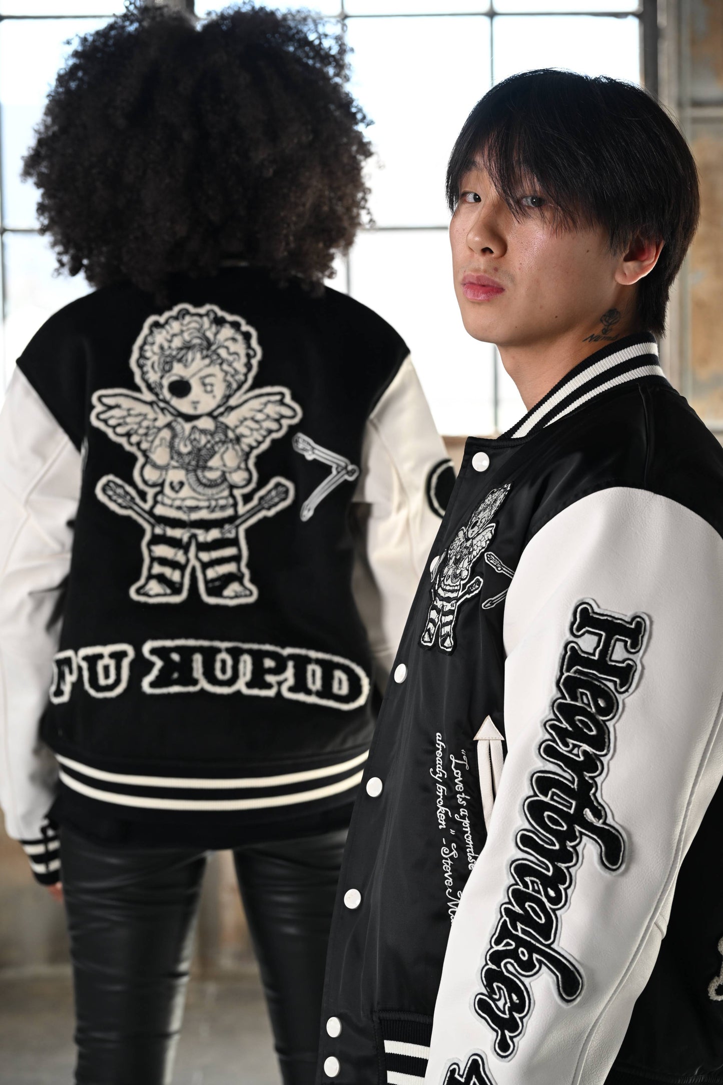 Heartbreaker Letterman Jacket - Onyx Black