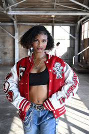 Heartbreaker 41 Letterman Jacket - Rebellious Red