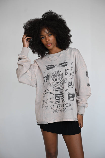 Pain is Love Crewneck - White