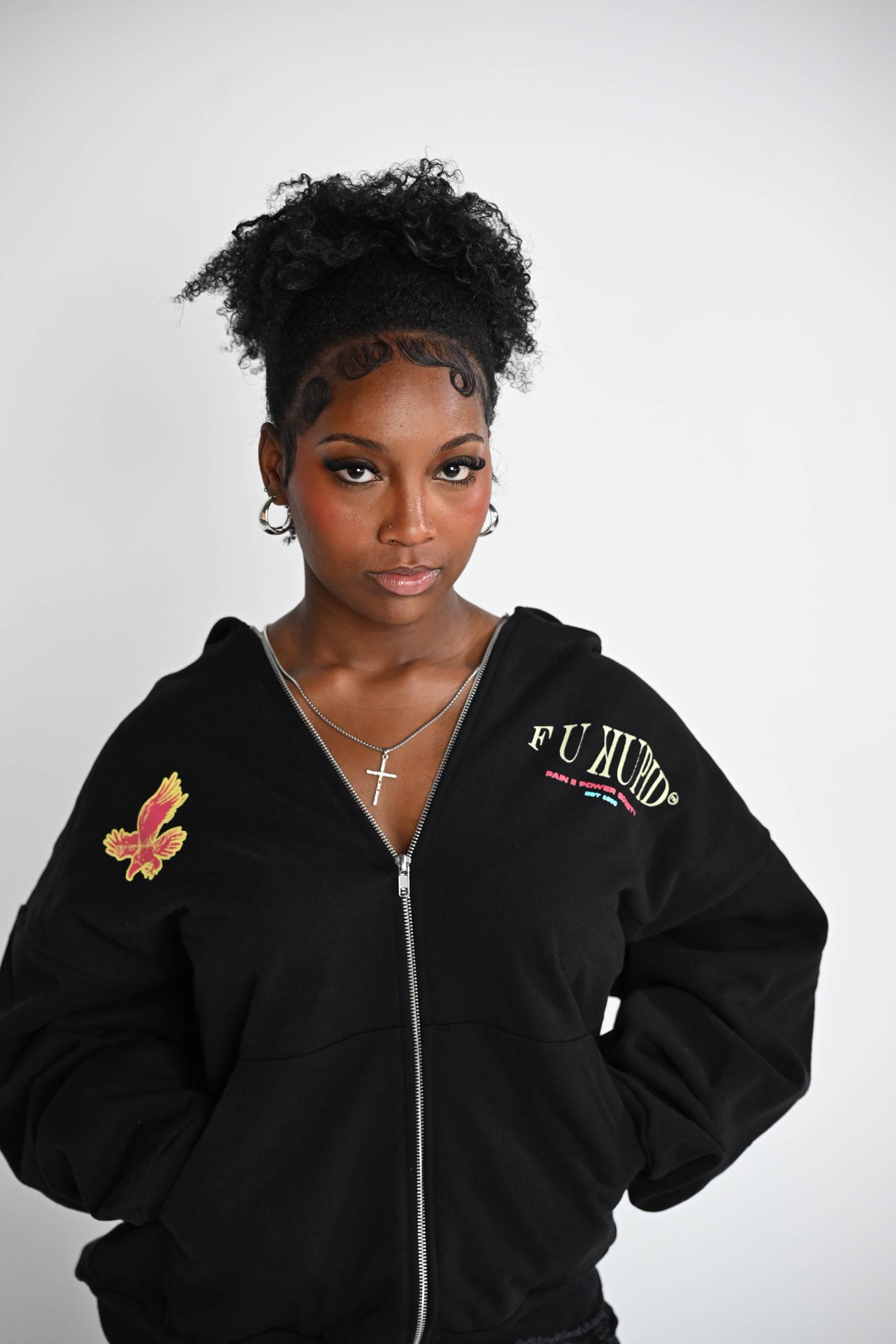 Pain II POWER Zip-Up Hoodie - Black