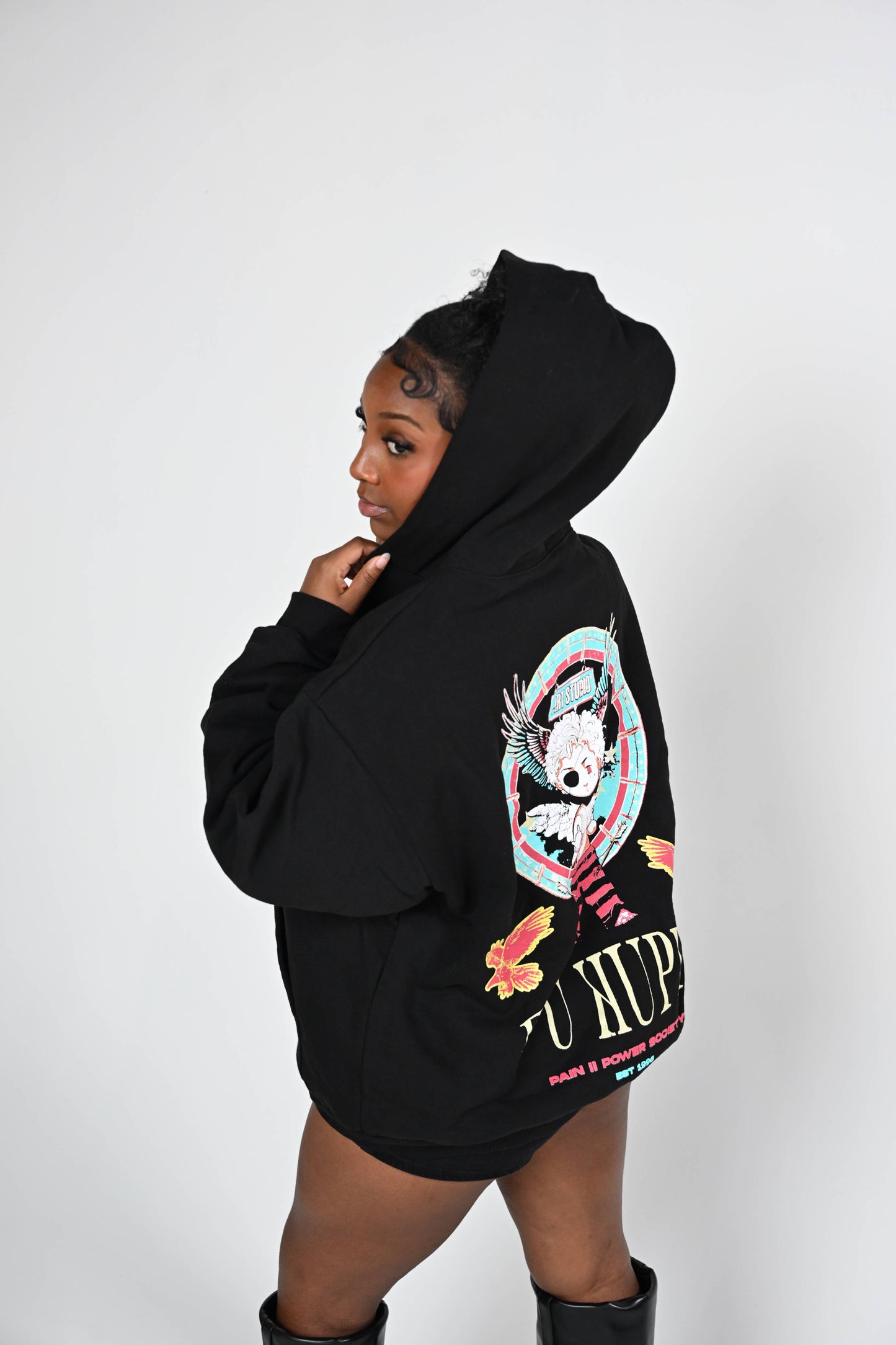 Pain II POWER Zip-Up Hoodie - Black