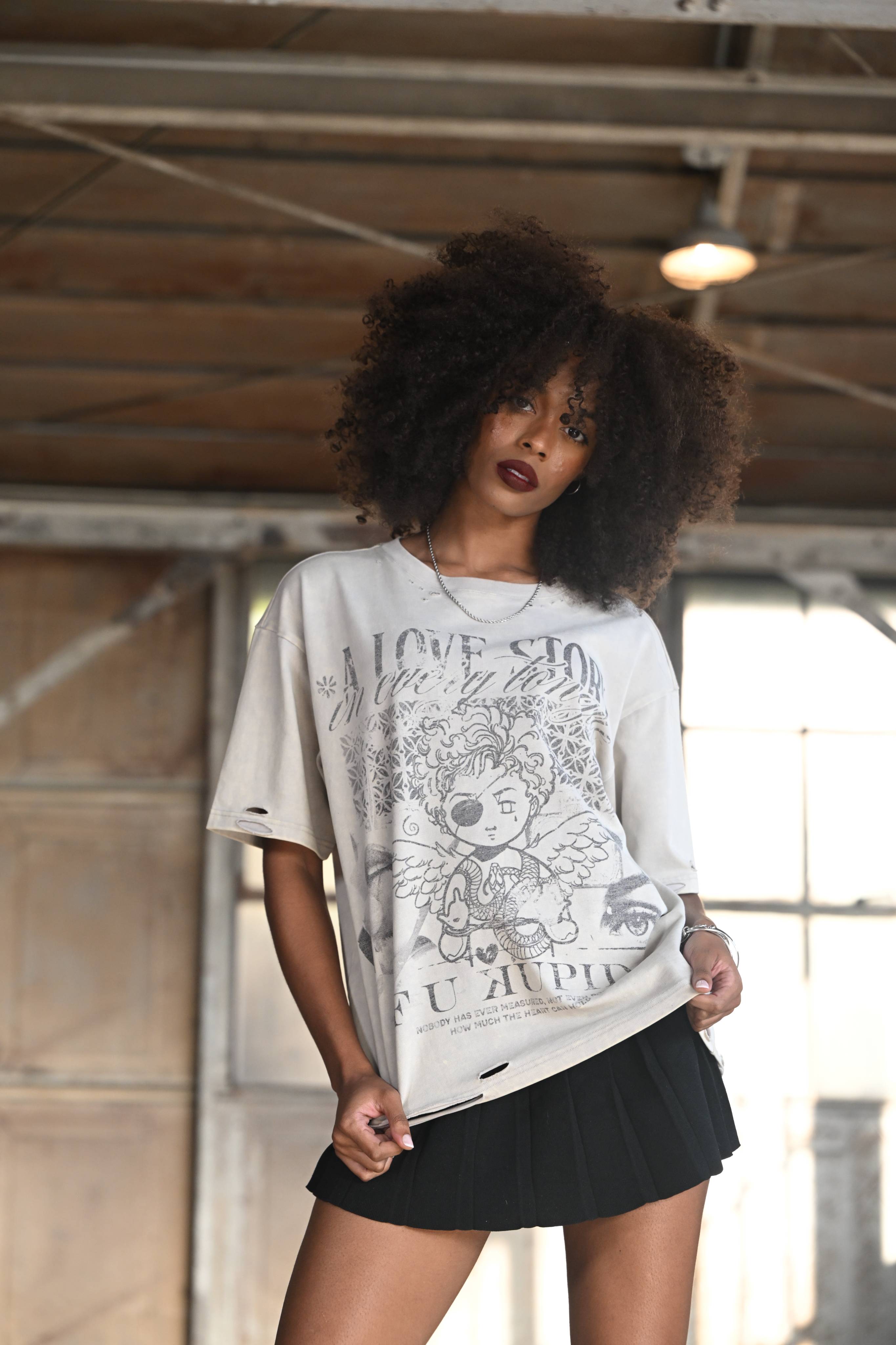 F U KUPID BLACK - A Love Story in Every Tongue Tee