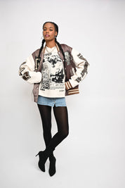 F U Kupid Black - Heartbreaker 41 Letterman Jacket - Toasted Almond