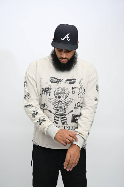 Pain is Love Crewneck - White