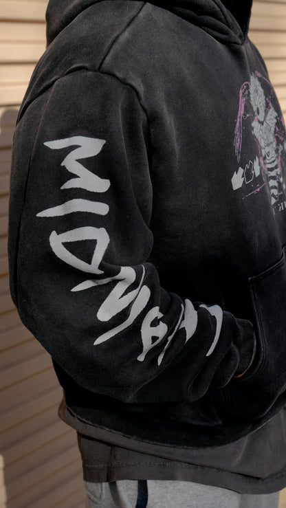 Midnight Romance Hoodie - Vintage Black