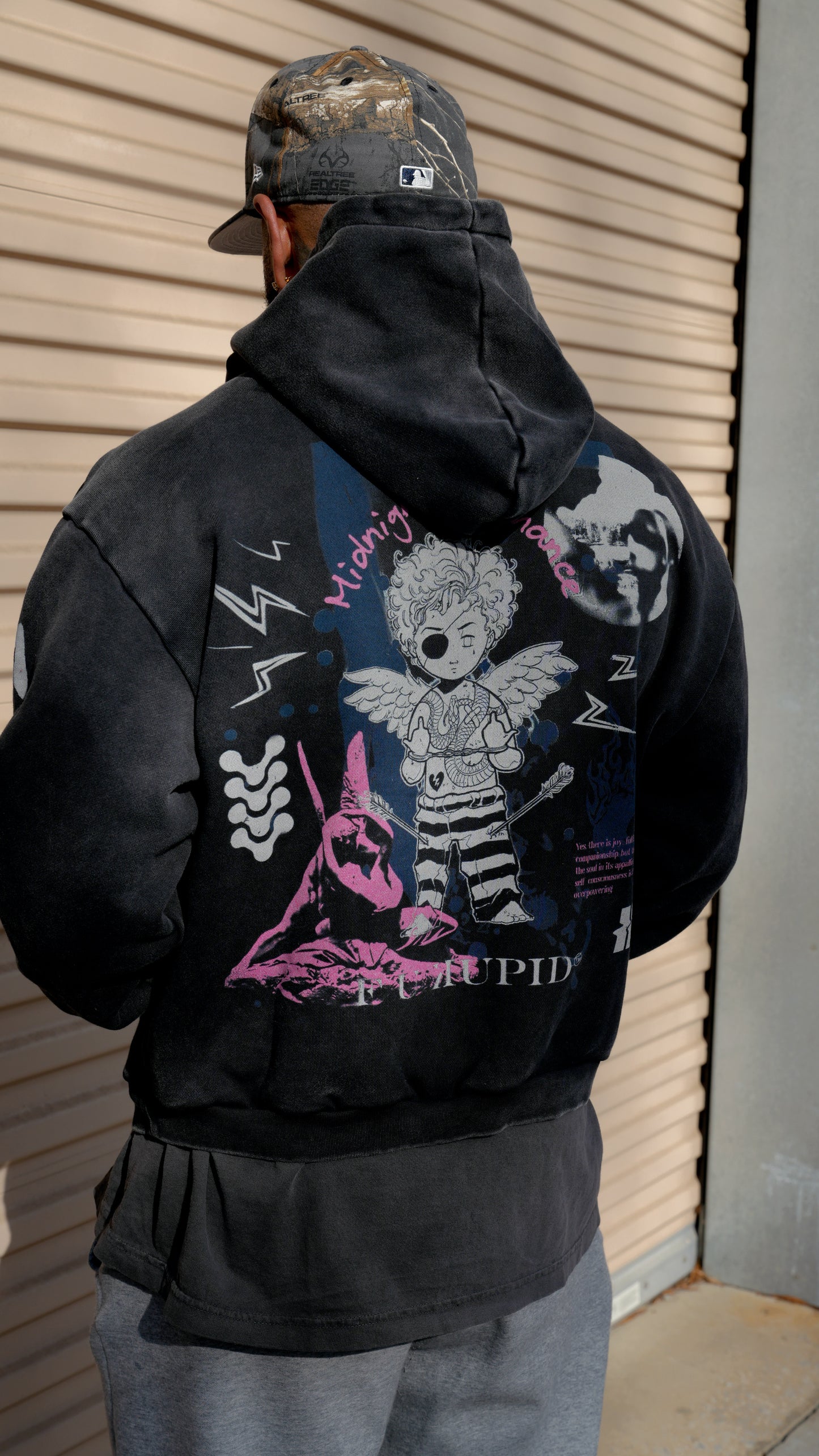 Midnight Romance Hoodie - Vintage Black