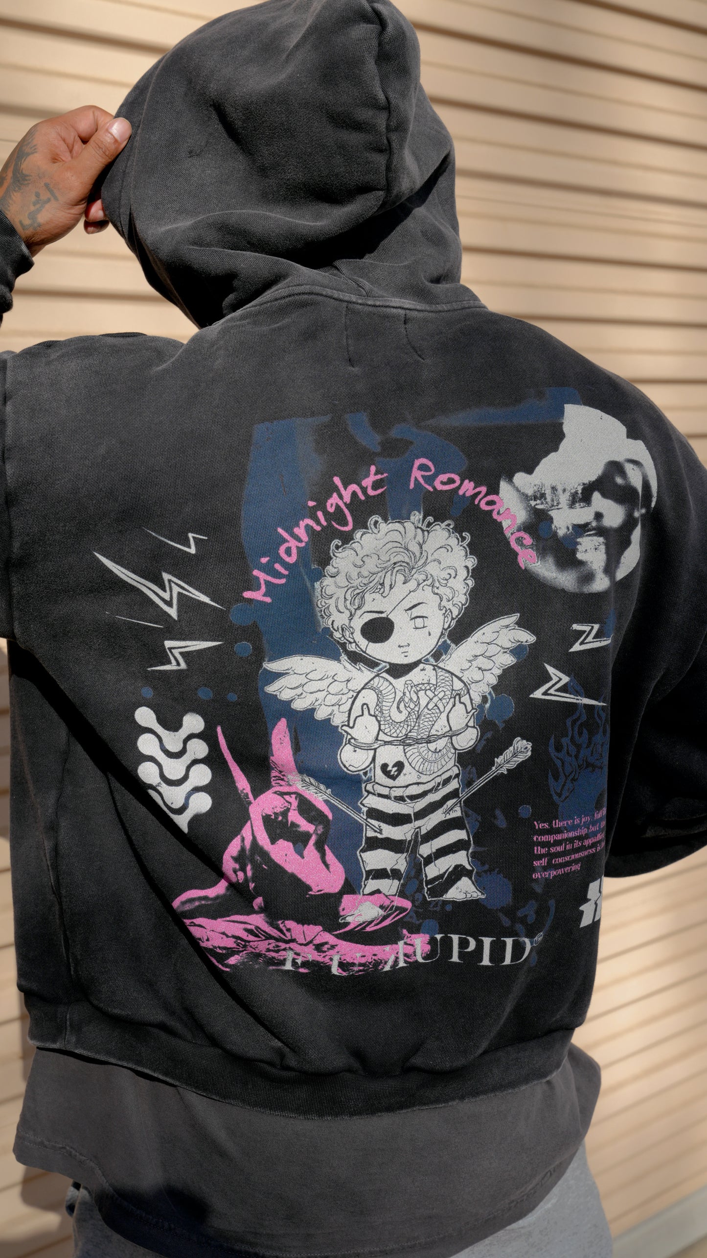 Midnight Romance Hoodie - Vintage Black