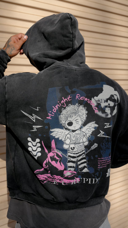 Midnight Romance Hoodie - Vintage Black